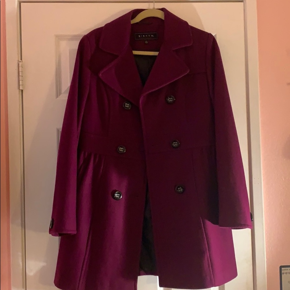 Maroon Button up Trench Coat